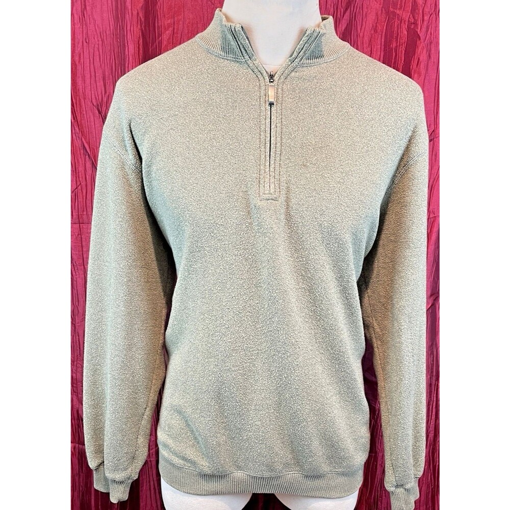 Mens Greg Norman Grey 1/4 Zip Fleece Pullover Sweater Sweatshirt sz XL